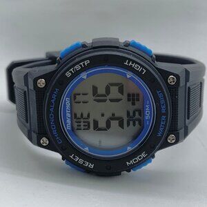 Marathon chrono alarm ladies digital  38mm watch blue black tone 50M WR